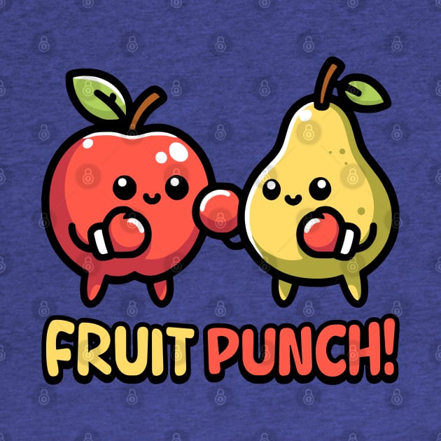 Fruit Punch! Cute Boxing Fruit Pun Cartoon by Cute And Punny